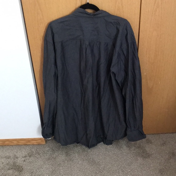 Mens plus size long sleeve button down grey shirt - Picture 3 of 3